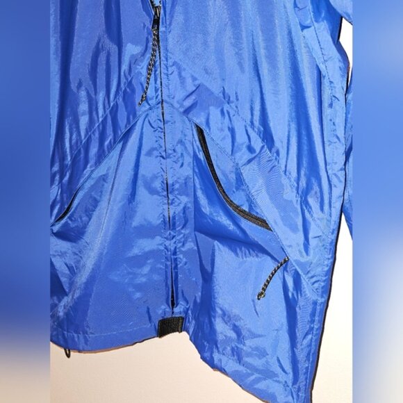 L.L. Bean Women's Hooded Rain Slicker Jacket,  Bright Blue, Sz S - Picture 3 of 10